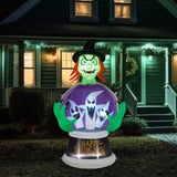 5.9ft Witch & Crystal Ball Inflatable Halloween Decoration 99372515