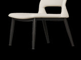 Modern minimalist white PU leather Dining Chairs Set of 2, comfortable backrest design, metal leg W1727P426736