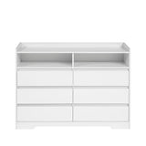 6 Drawer Dresser, White Dresser for Bedroom LED Lights, Modern Dressers & Chests of Drawers 26843851