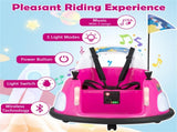 Pink 5-Point Seat Belt Kids Bumper Car with Flashing Lights & Music, Safe 0.7-1.2 MPH Ride-On Toy 06118323