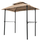 Outdoor Grill Gazebo 8 x 5 Ft, Shelter Tent, Double Tier Soft Top Canopy Steel Frame with hook 94343146