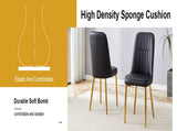 4 modern dining chairs, sleek PU leather backrest, and gold metal legs bring a comfortable home W1512P510471