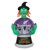 5.9ft Witch & Crystal Ball Inflatable Halloween Decoration 99372515