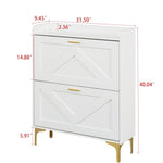 ZUN Shoe Cabinet with 2 Flip Drawers& Open Shelves,Modern Entryway Shoe Storage Cabinet, SlimNarrow W679P154752