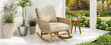 Contemporary Minimalist Beige Wicker Rocking Chair with Soft Polyester Cushions and Durable Wooden N767P229004N