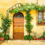 Metal Garden Arch L56.3'' x W16.93'' x H94.5'' Climbing Plants Support Rose Arch Outdoor Black W1586P268784