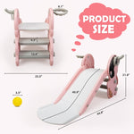 ZUN Toddler Slide for Indoor Use,Pink+White W2181P190005