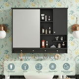 36 Inch Wall Mounted Medicine Cabinet, Bathroom Storage Cabinet with Mirror Door and Adjustabl N710P254924B