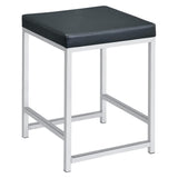Dark Grey Upholstered Square Vanity Stool B062P145505
