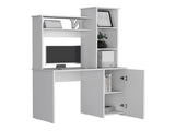 Carson Computer Desk with Hutch, Single Door Cabinet, Expansive Work Surface and 3-Tier Storage B070P188876
