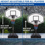 Portable Poolside Basketball Hoop Swimming Pool 3.1ft to 4.7ft Height-Adjustable Basketball System W1408P310194