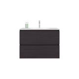 Bathroom Vanity with Sink, 2 Drawers, Black Wengue B097P350334