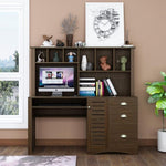 ZUN Home Office Computer Desk with Hutch,Walnut 07162933