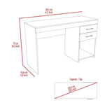 ZUN Berkeley 1-Shelf 2-Drawer Computer Desk Light Grey B06280020