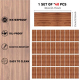 40 Pcs Self-Adhesive Wall And Floor Tiles PVC Wood Grain Peel And Stick Floor Stickers Removable 51446591
