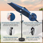 ZUN Simple Deluxe 7.5' Patio Outdoor Table Market Yard Umbrella with Push Button Tilt/Crank, 6 Sturdy 91717536