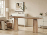 63" Farmhouse Wood Console Table Cylindrical Leg Design 09187461