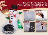 6.2FT Lighted Christmas Inflatable Decoration, Inflatable Snowman Holding Groom, Funny Blow Up Yard 19172104