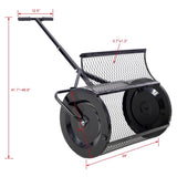 Peat Moss Spreader 24inch,Compost Spreader Metal Mesh,T shaped Handle for planting seeding,Lawn and W46580850