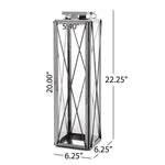 ZUN DEBORAH 22"H STAINLESS STEEL LANTERN 72183.00SIL