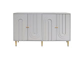 Modern Gray Lacquered 4 Door Wooden Cabinet Sideboard Buffet Server Cabinet Storage Cabinet, for W1435133312