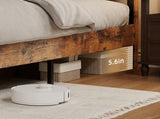 Queen Bed Frame with Upholstered Headboard Wood Platform,Storage Headboard with Charging Station W636P566604