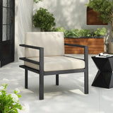 27.7'' Modern Outdoor Lounge Chair with Aluminum Frame, Weather-Resistant Cushions, Sleek Design, N767P237029B