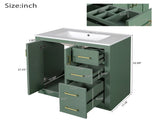 30'' Bathroom Vanity with Ceramic Sink Combo, Solid Wood Frame Bathroom Storage Cabinet, N710P191947F