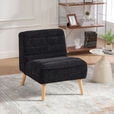 24.4" Wide Modern Upholstered Armless Chair with Rubber Wood Legs, Chenille Accent Chair for Living W3098P308776