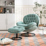 Accent chair TV Chair Living room Chair with Ottoman-TEAL W676P232281