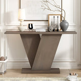 Mirod Console Table with Natural Wood Veneer,V-Base Design for Classic Versatility ,Perfect for N760P237962N
