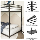 Adam Sturdy Twin over Twin Bunk Bed Metal Black for Kids and Adult, Low Profile Twin over twin bunk B083P152996
