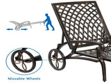 193*64.5*93cm Backrest Adjustable Courtyard Cast Aluminum Lying Bed Bronze 01637540