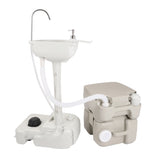 ZUN Portable Removable Outdoor Hand Sink with Portable Toilet （Same as 46793540） 96566688