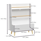 Kids Bookshelf, Book and Magazine Rack, Book Organizer, toy Storage Cabinet Organizer, White 50096524