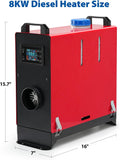 Diesel Heater All in One 8KW 12V-24V Portable Car Diesel Air Heater with Muffler, LCD Monitor, 46690034