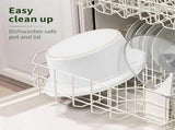 Slow Cooker 3.5 Quart, Dishwasher Safe Crock Ceramic Inner Pot and Glass Lid, White 86870147