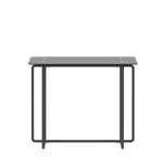 ZUN Console Table single layer tempered glass rectangular porch table black leg double tempered glass W24181016