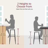 ZUN Counter Height Bar Stool Set of 2 for Dining Room Kitchen Counter Island, PU Upholstered Breakfast W1439125929