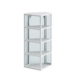 Glass Door Wall Mounted Corner Cabinet with Featuring Four-tier Storage for Bedroom, Living Room, W757130160