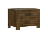 1pc Oak Finish Nightstand of 2x Drawers Rustic Aesthetic Bedroom Furniture 1pc Bedside Cabinet B011P207856