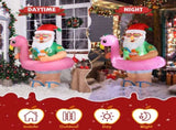 5.9 FT Lighted Christmas Inflatable Decoration, Inflatable Hawaii Santa Claus Outdoor Decoration, 23376680