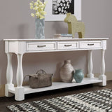 63inch Long Wood Console Table with 3 Drawers and 1 Bottom Shelf for Entryway Hallway Easy Assembly W1202114029