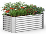 422 Ft Galvanized Steel Raised Garden Bed Outdoor Planter Box for Vegetables Herbs Flowers 11636552