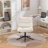 ZUN Bizerte Adjustable Swivel Criss-Cross Chair, Wide Seat/ Office Chair /Vanity Chair, White T2574P181615