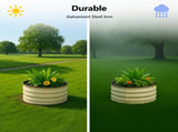 2 Pcs 221ft Raised Garden Bed, Round Galvanized Outdoor Planter Box, Metal Garden Bed for Planting 40130476