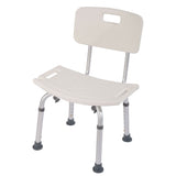 ZUN Medical Bathroom Safety Shower Tub Aluminium Alloy Bath Chair Seat Bench with Removable Back White 46933566