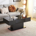 ZUN Modern LED Coffee Table with Drawer and 16 Colors LED Lights, High Glossy Coffee End Table for 26038794