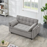 54.30-inch double Two-seat casual sofa with pull out bed, living room furniture, light grey W1658P176558