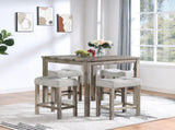 Dining Table, Bar Table and Chairs Set, 5 Piece Dining Table Set, Industrial Breakfast Table Set, W487P333512